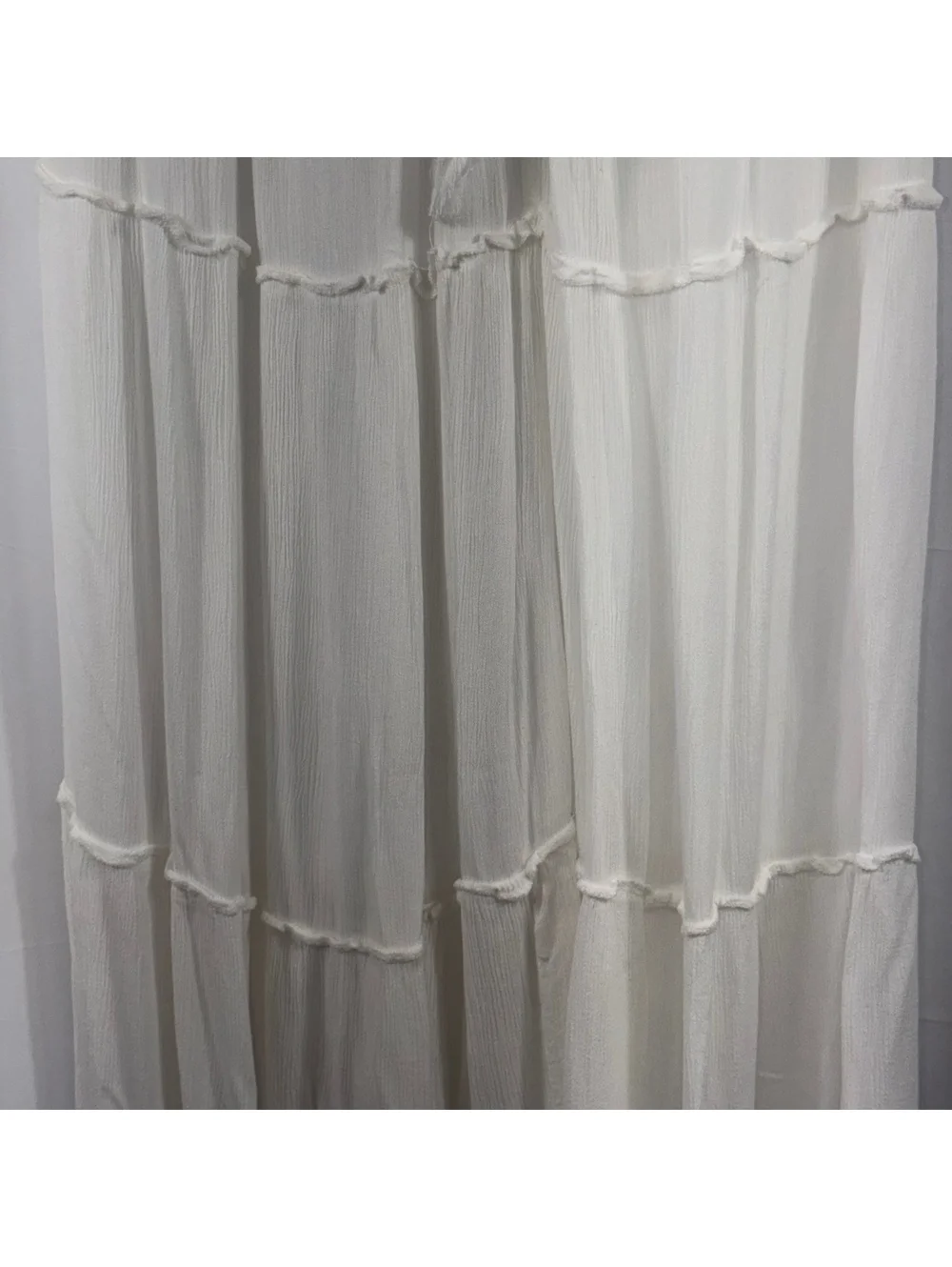 Gypsie Blu White Tiered Boho Maxi Skirt Size M